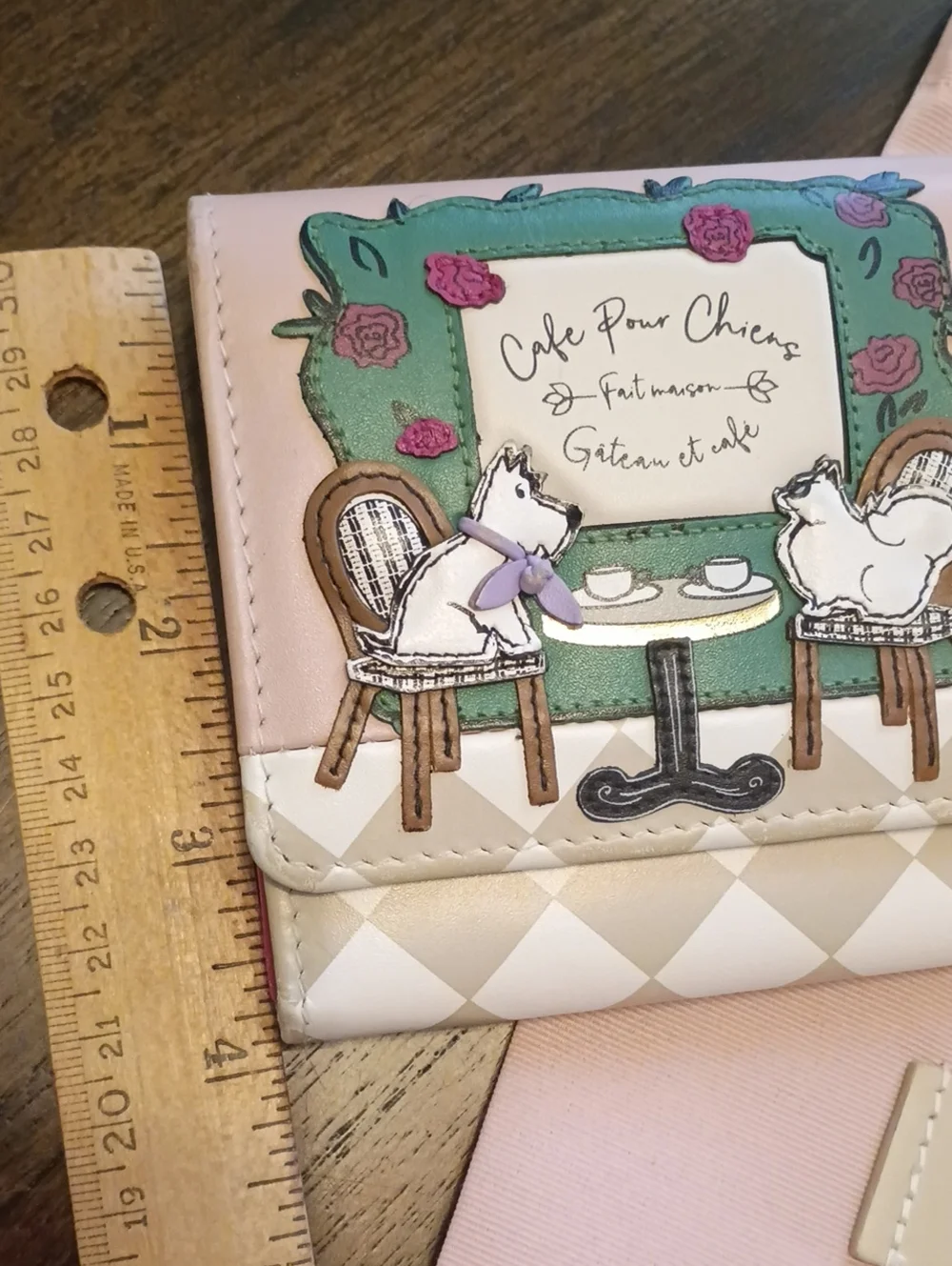 RADLEY LONDON checked floral wallet dogs cafe